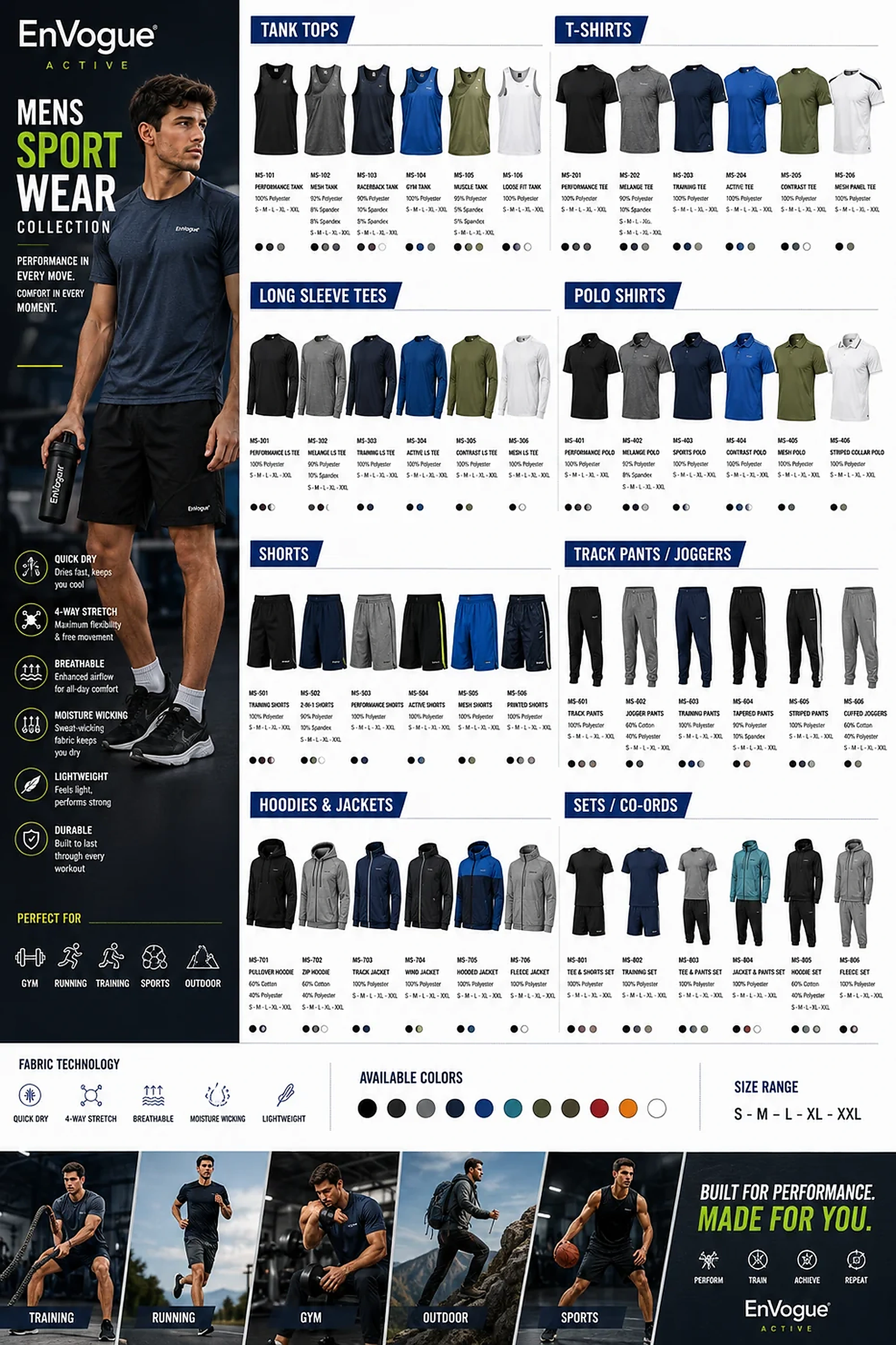 EnVogue men's sportswear wholesale collection