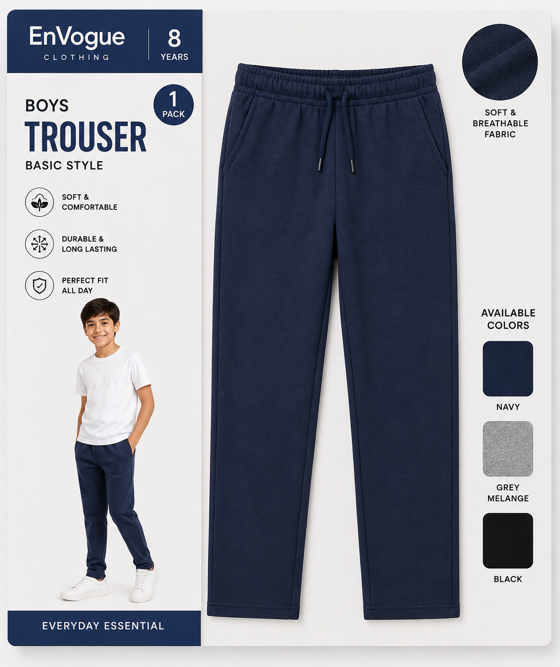 Boys Basic Trouser wholesale Boys product by EnVogue Clothing