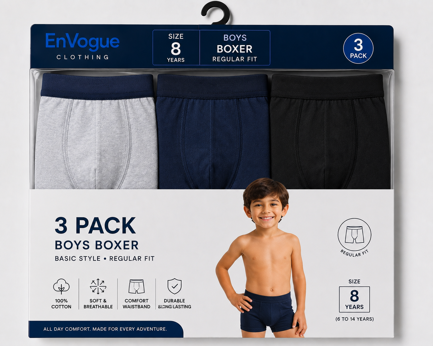 Boys Boxer – 3 Pack wholesale Boys product by EnVogue Clothing