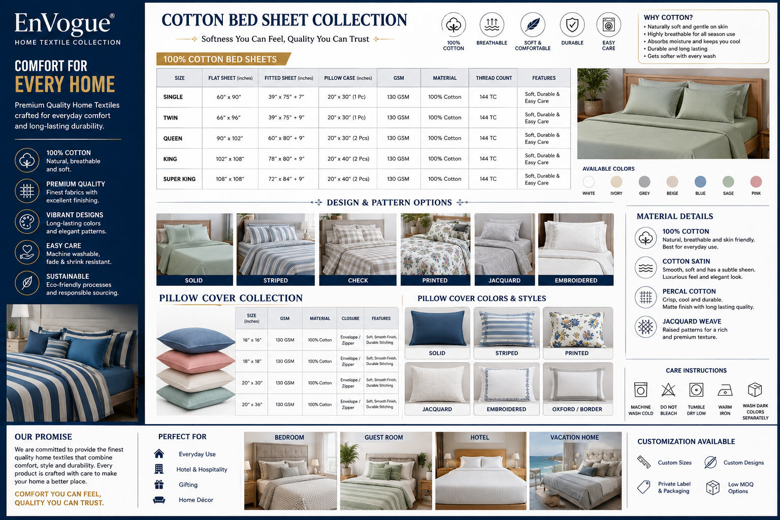 Cotton Pillow Cover wholesale - EnVogue Clothing Cotton Pillow Cover wholesale product image by EnVogue Clothing