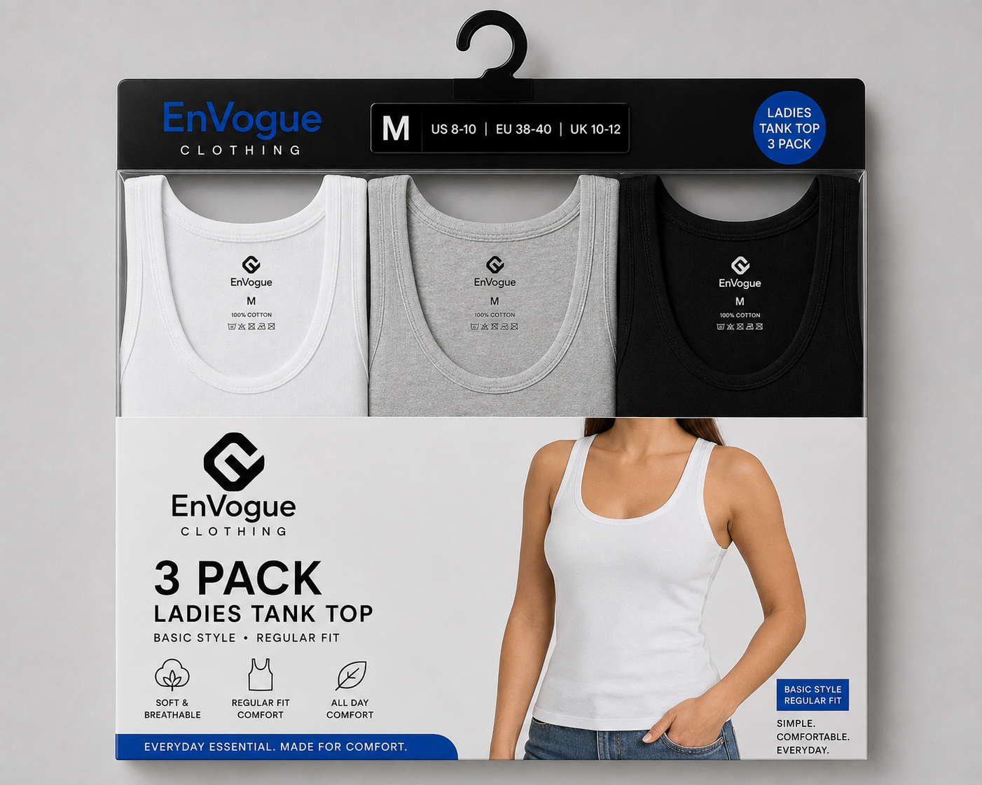 Ladies Basic Tank Top – 3 Pack wholesale Women product by EnVogue Clothing