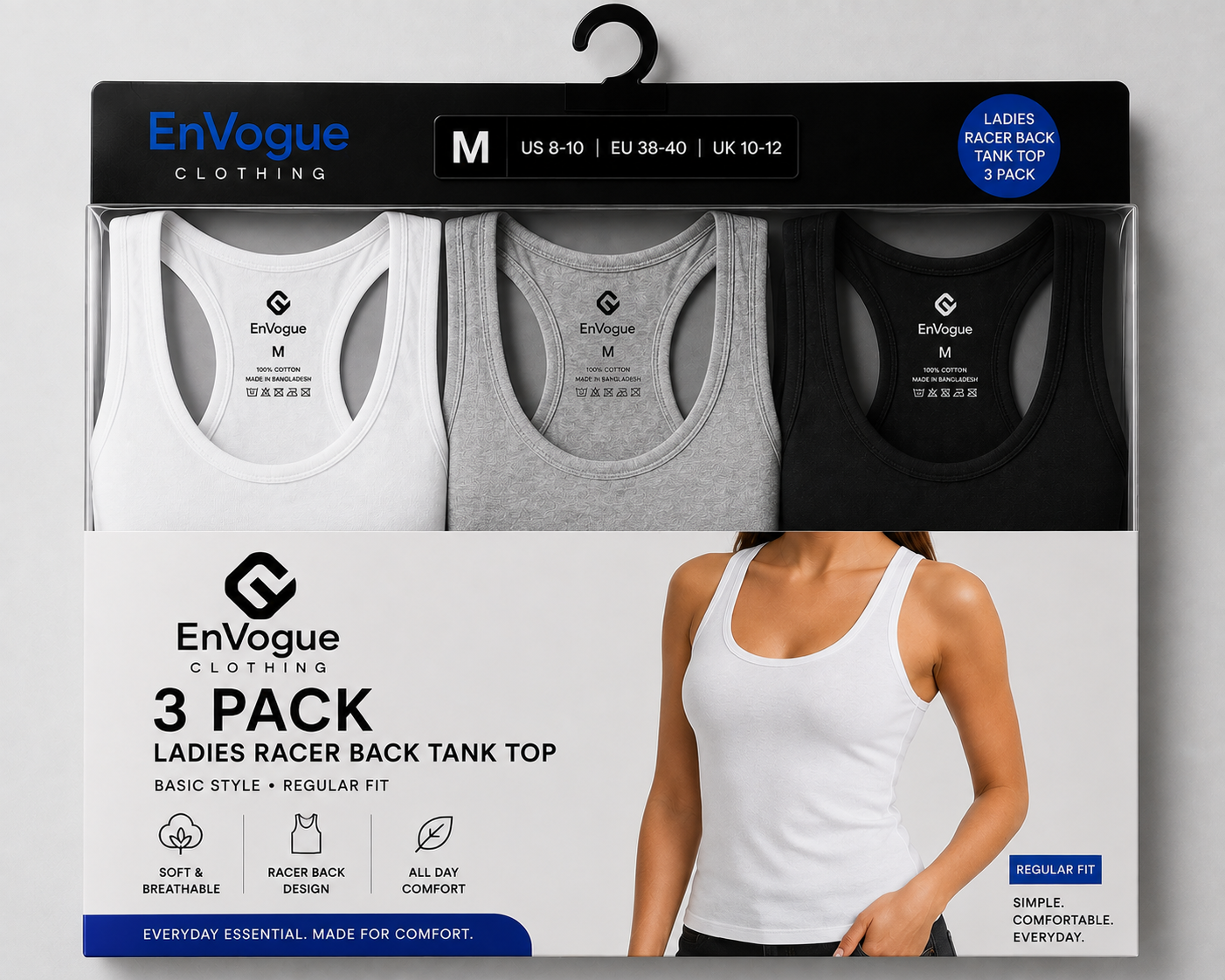 Ladies Racerback Tank Top – 3 Pack wholesale - EnVogue Clothing Ladies Racerback Tank Top – 3 Pack wholesale product image by EnVogue Clothing